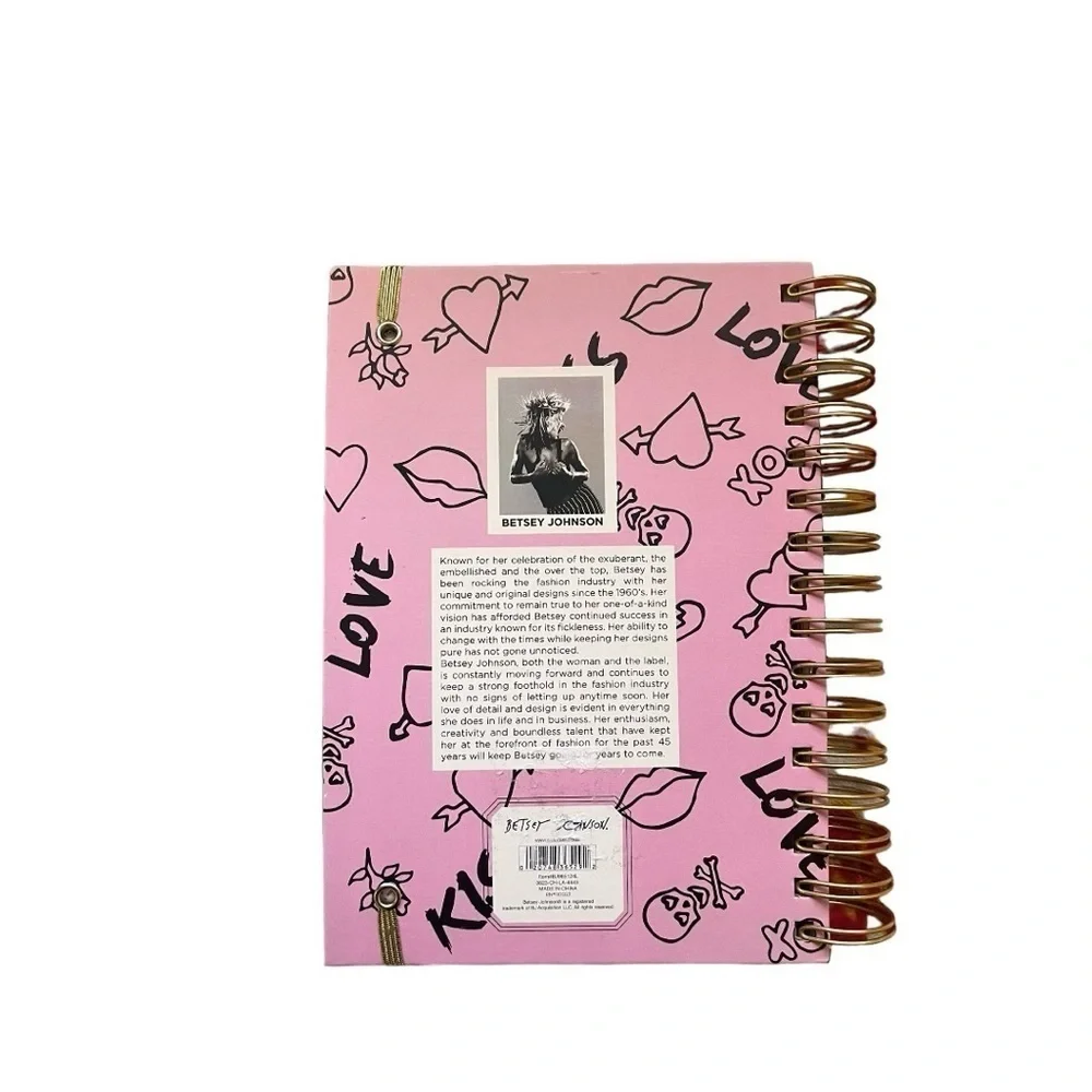 Betsey Johnson punk pink logo spiral medium sized notebook brand new never used